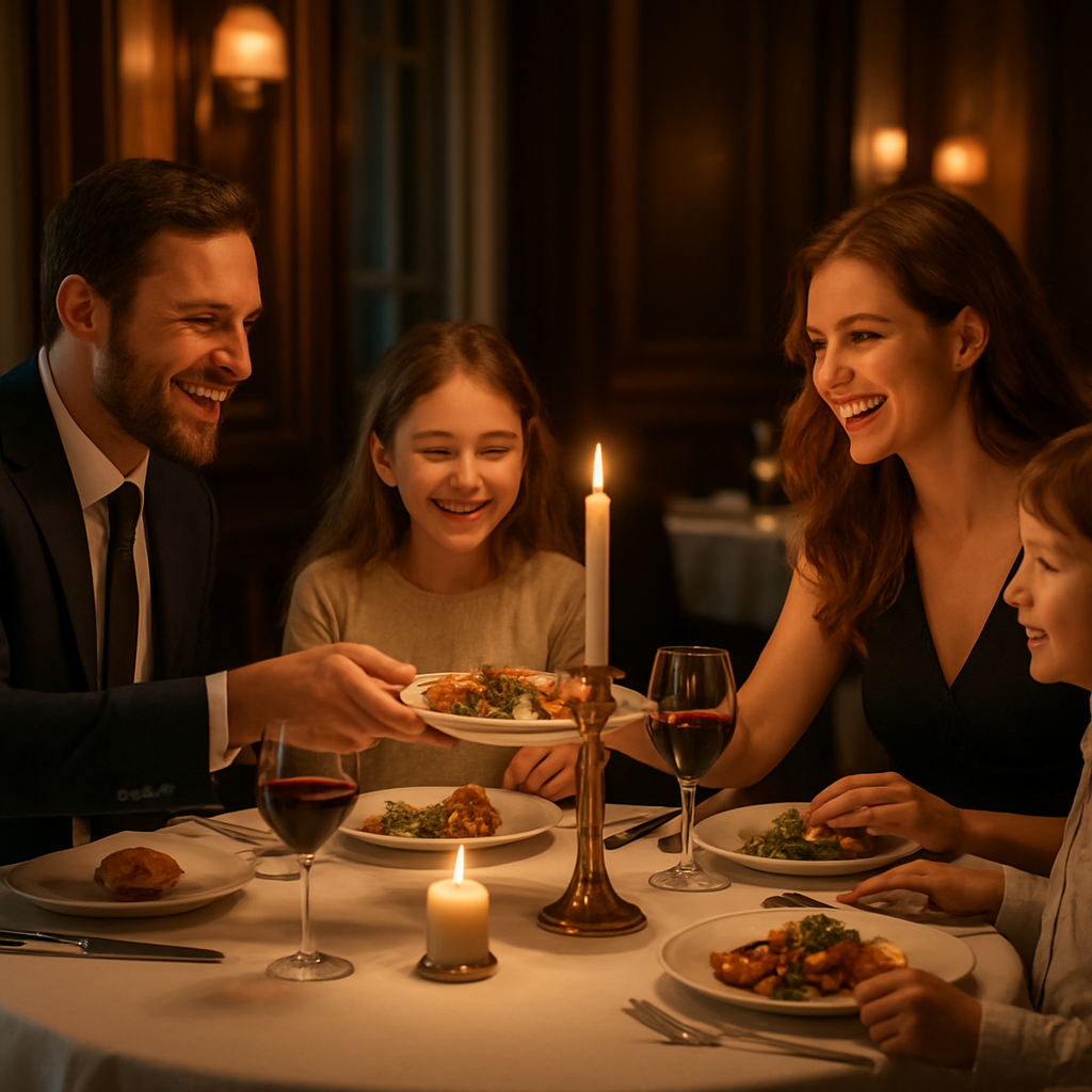 Family dining together